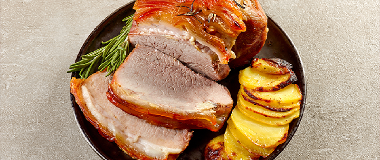 Mo: Gegrillter Bauch mit Kartoffelgratin